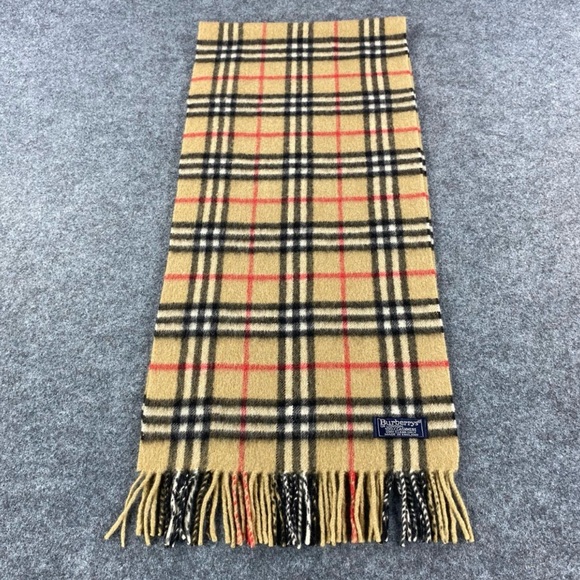 Burberry Tan and Black Plaid Scarf - Picture 4 of 8